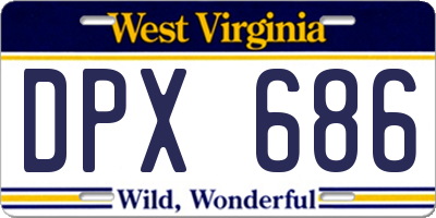 WV license plate DPX686