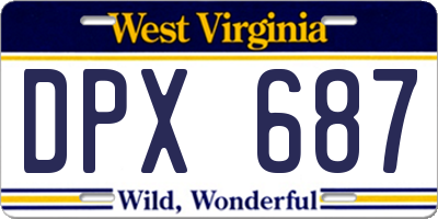WV license plate DPX687
