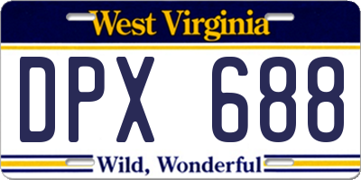 WV license plate DPX688