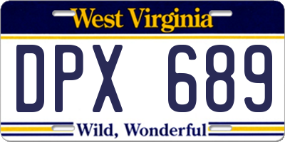 WV license plate DPX689