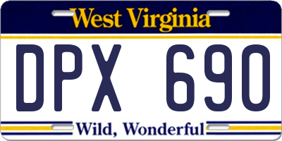 WV license plate DPX690