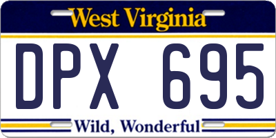 WV license plate DPX695