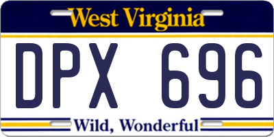 WV license plate DPX696