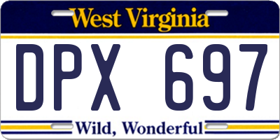 WV license plate DPX697