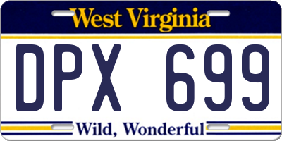 WV license plate DPX699