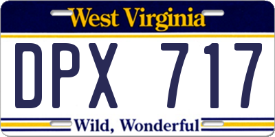 WV license plate DPX717