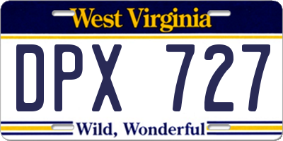 WV license plate DPX727