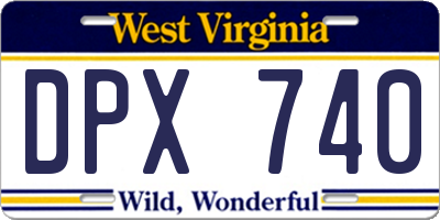 WV license plate DPX740
