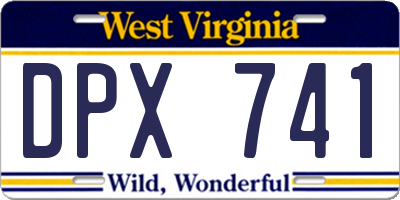 WV license plate DPX741