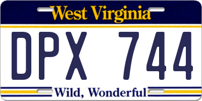 WV license plate DPX744