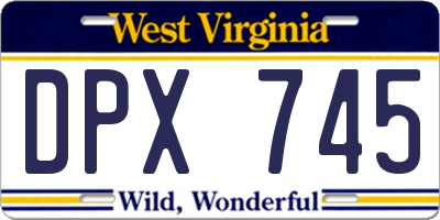 WV license plate DPX745