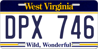 WV license plate DPX746