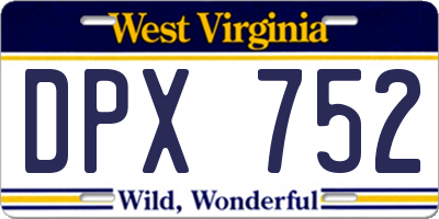WV license plate DPX752