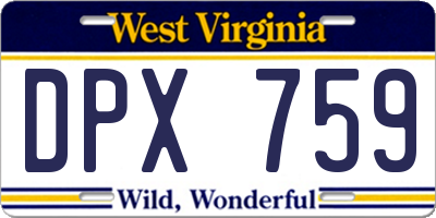 WV license plate DPX759
