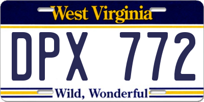 WV license plate DPX772