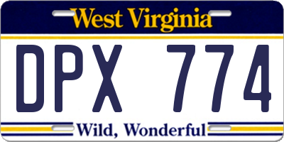 WV license plate DPX774