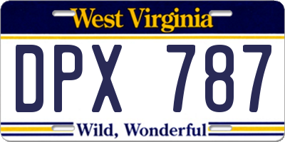 WV license plate DPX787