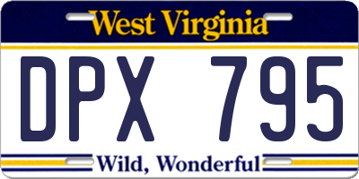 WV license plate DPX795