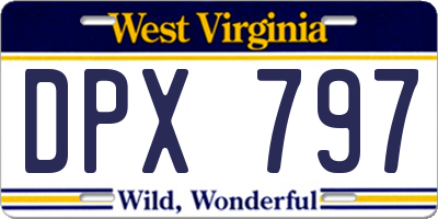 WV license plate DPX797