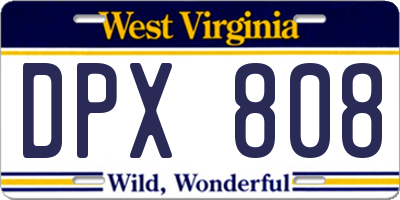 WV license plate DPX808