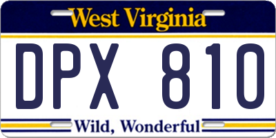 WV license plate DPX810