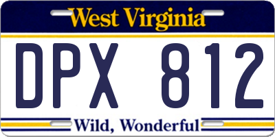 WV license plate DPX812