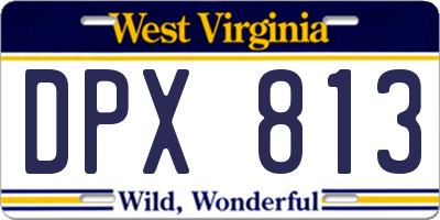WV license plate DPX813