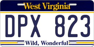 WV license plate DPX823