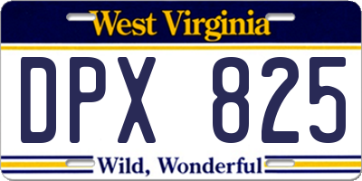 WV license plate DPX825