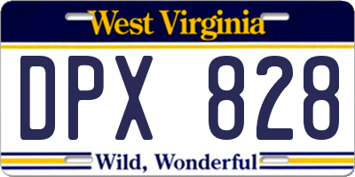 WV license plate DPX828