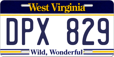 WV license plate DPX829