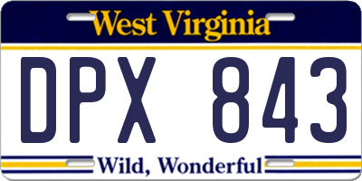 WV license plate DPX843