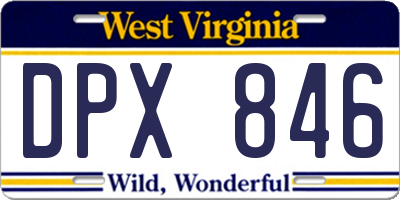 WV license plate DPX846