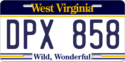 WV license plate DPX858