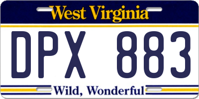 WV license plate DPX883