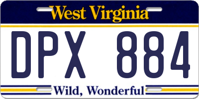 WV license plate DPX884