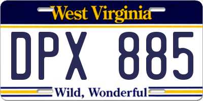 WV license plate DPX885