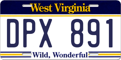 WV license plate DPX891
