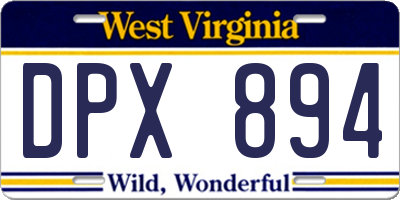 WV license plate DPX894