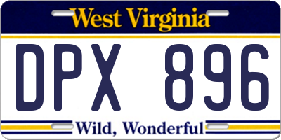 WV license plate DPX896