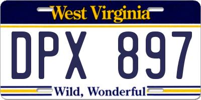 WV license plate DPX897