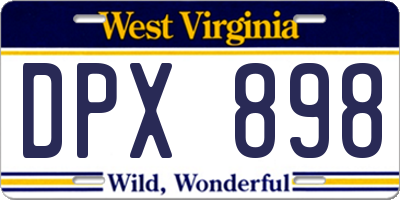 WV license plate DPX898