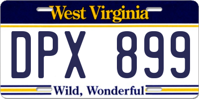 WV license plate DPX899
