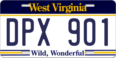WV license plate DPX901