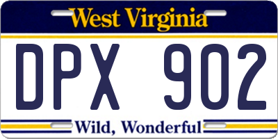 WV license plate DPX902