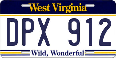 WV license plate DPX912