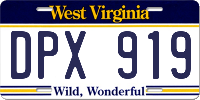WV license plate DPX919