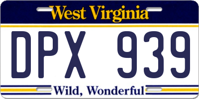 WV license plate DPX939