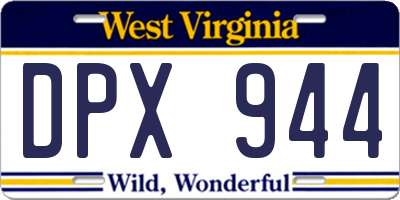 WV license plate DPX944