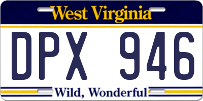 WV license plate DPX946